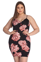 Plus Floral Fascination Midi Dresses